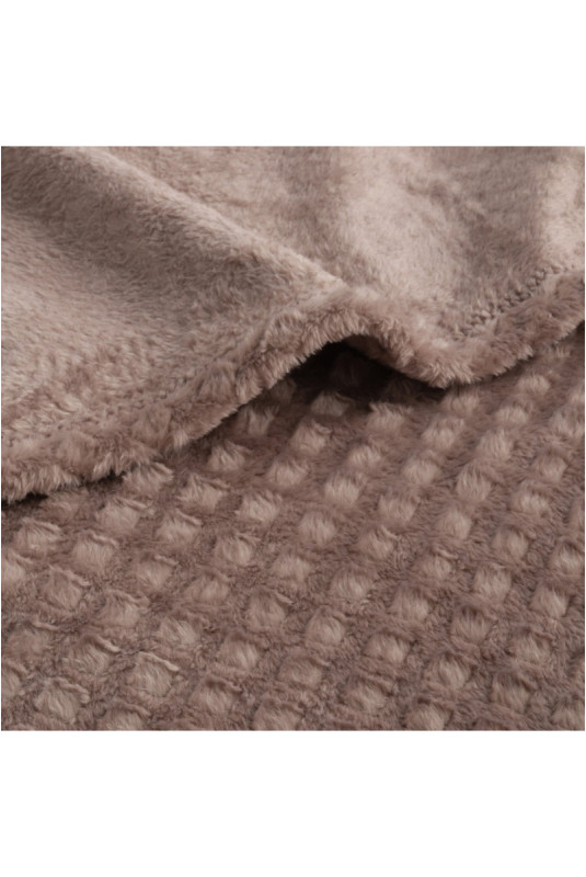 Couverture Unie Jacquard - Zefio - Taupe - 150x200cm