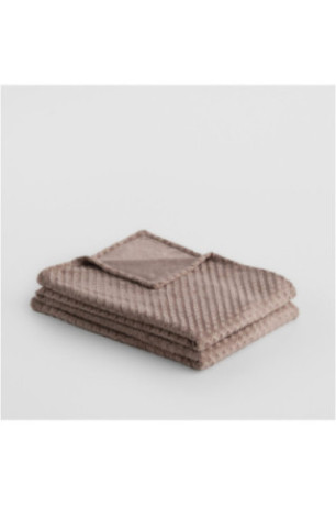 Couverture Unie Jacquard - Zefio - Taupe - 150x200cm