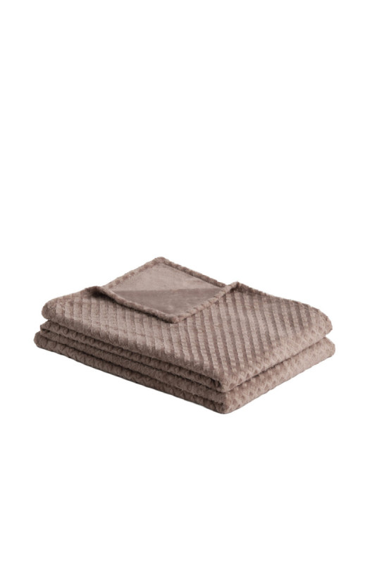 Couverture Unie Jacquard - Zefio - Taupe - 150x200cm