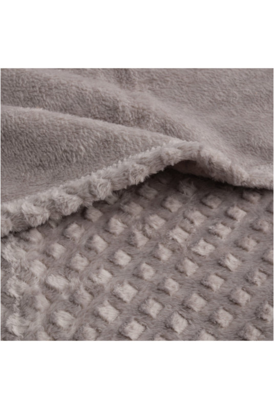 Couverture Unie Jacquard - Zefio - Grey - 150x200cm