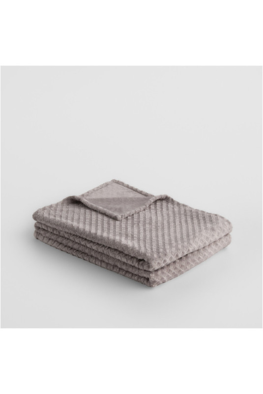 Couverture Unie Jacquard - Zefio - Grey - 150x200cm