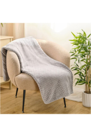 Couverture Unie Jacquard - Zefio - Grey - 150x200cm