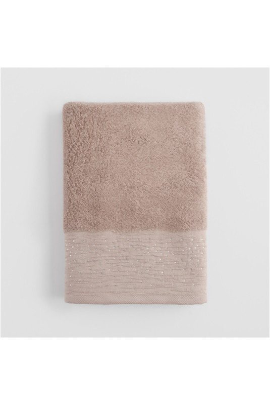 Serviette De Bain Décorative - Cristales - Dark Beige - 70x130cm