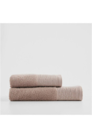 Serviette De Bain Décorative - Cristales - Dark Beige - 70x130cm