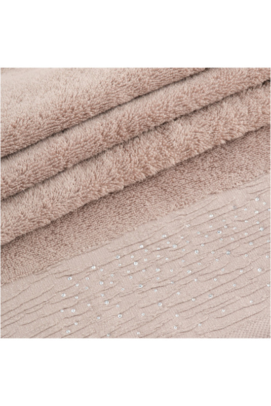 Serviette De Bain Décorative - Cristales - Dark Beige - 70x130cm