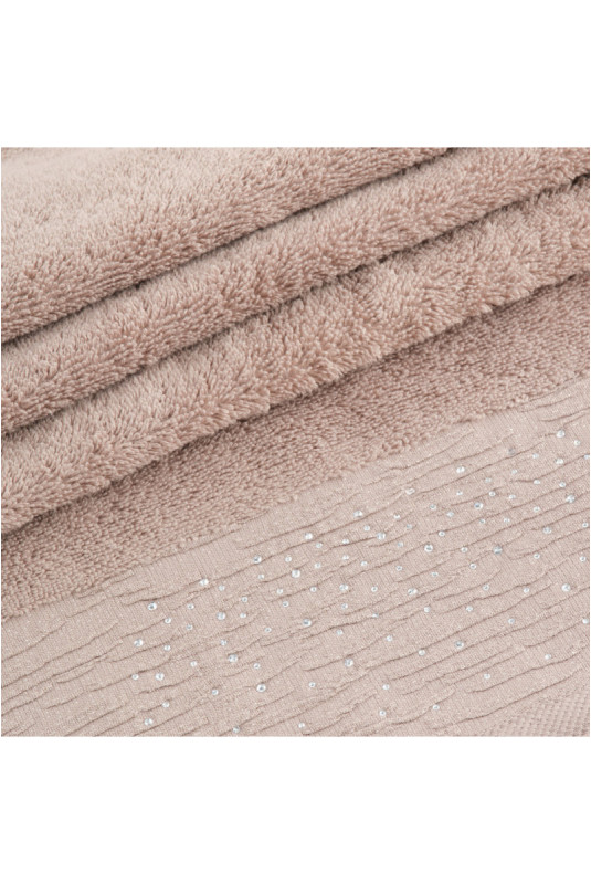 Serviette De Bain Décorative - Cristales - Dark Beige - 50x90cm