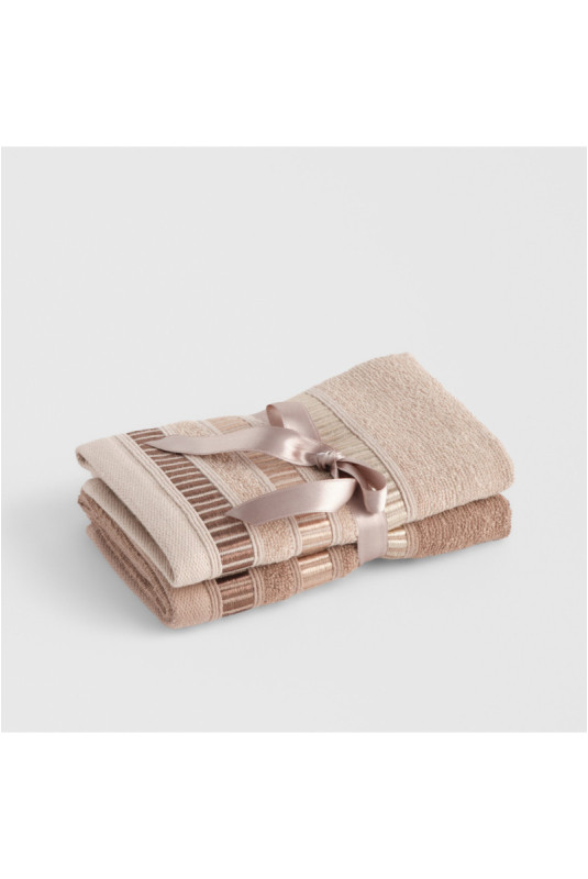 Ensemble De Serviettes De Bain - Alicante - Beige - 30x50cm