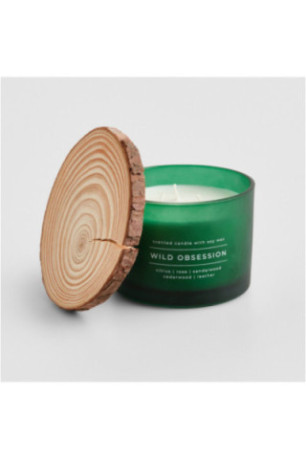 Bougie Parfumée - Optica - Dark Green - H: 9cm dia: 12cm