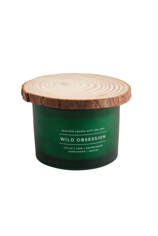 Bougie Parfumée - Optica - Dark Green - H: 9cm dia: 12cm
