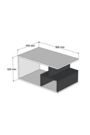 Table basse - Noyer foncé et marbre noir