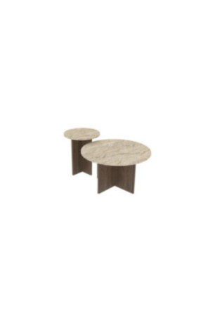Ensemble de Table basse - Travertin Noyer