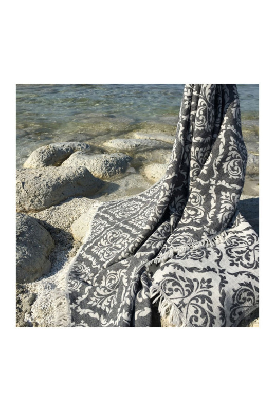 Fouta - Noir Blanc Beige - 90x170cm