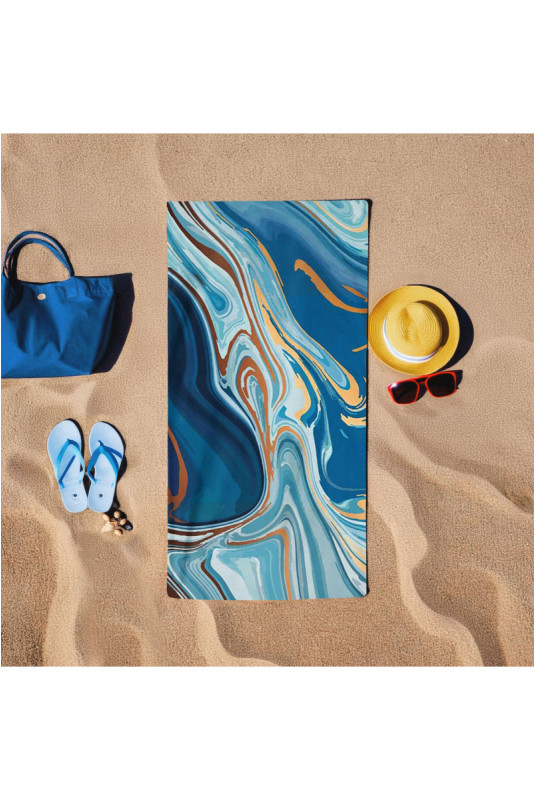 Serviette de plage - Bleu - 75x150cm