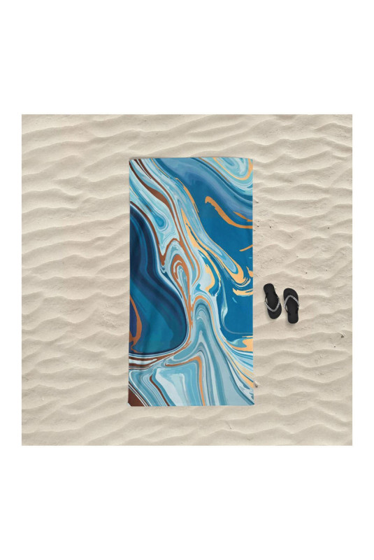 Serviette de plage - Bleu - 75x150cm