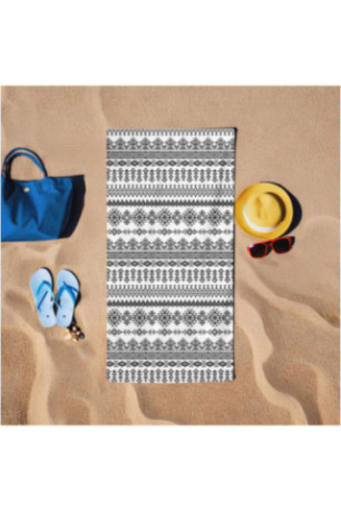 Serviette de plage - Noir et blanc - 75x150cm