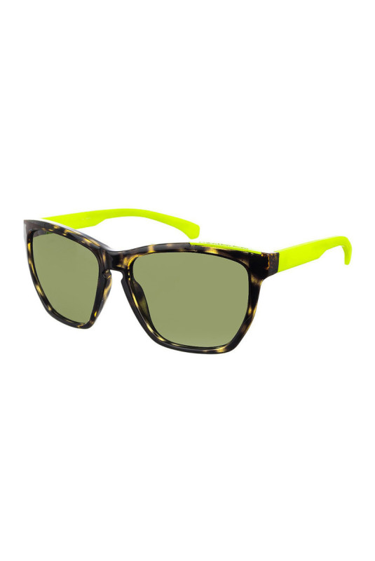 Lunette de soleil rectangulaire Femme Jaune havane