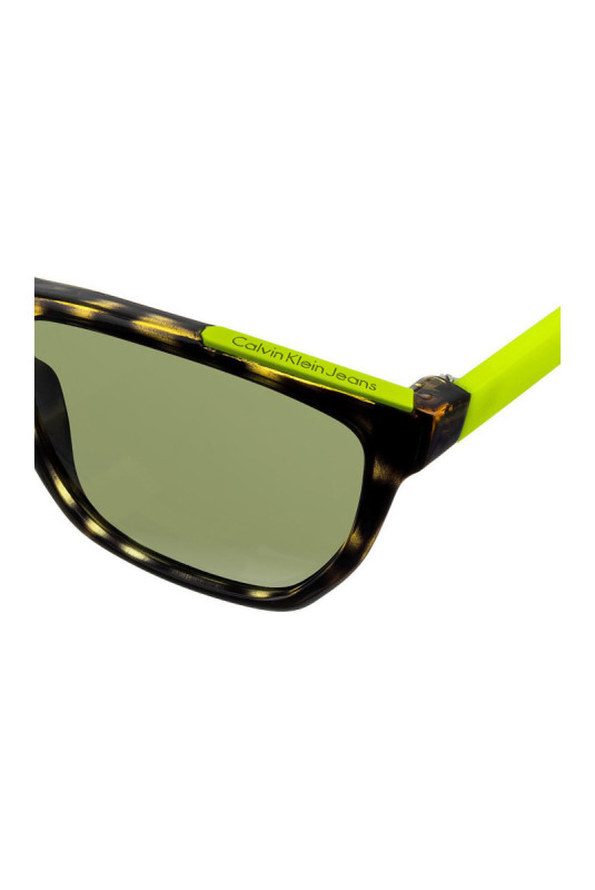 Lunette de soleil rectangulaire Femme Jaune havane