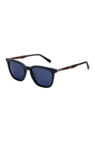 Lunettes de soleil rectangulaires homme bleu marine et marron 52 mm