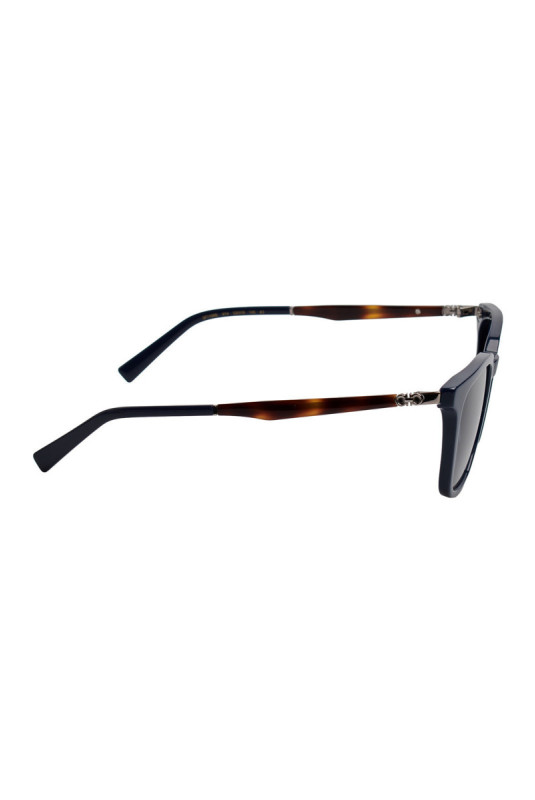 Lunettes de soleil rectangulaires homme bleu marine et marron 52 mm