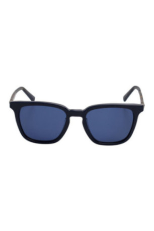 Lunettes de soleil rectangulaires homme bleu marine et marron 52 mm