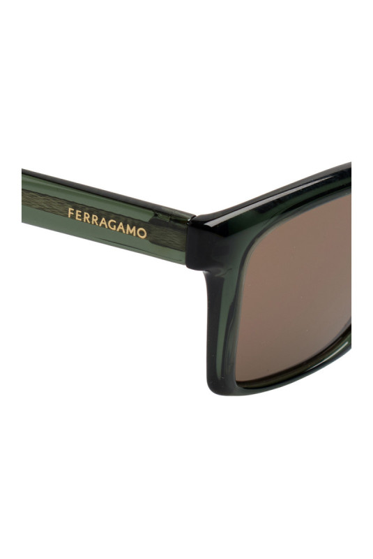 Lunettes de soleil rectangulaires Vert bouteille 54 mm