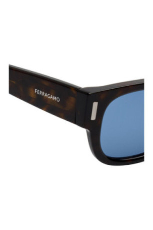 Lunettes de soleil rectangulaires Homme Havane foncé
