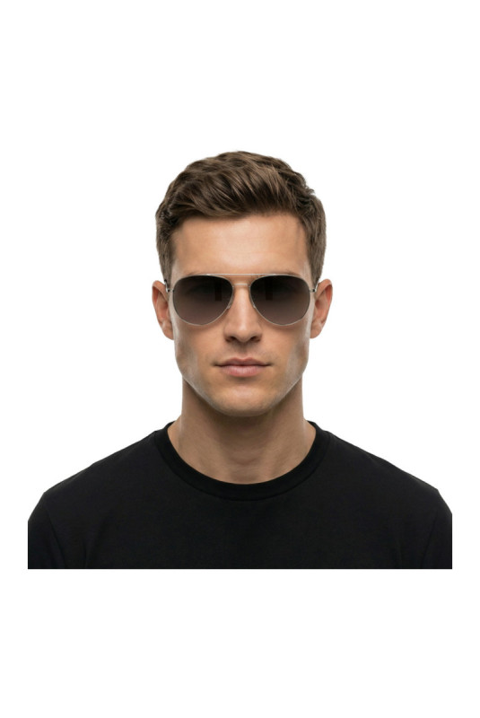 Lunettes de soleil pilote Homme Argent