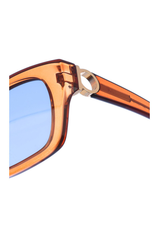 Lunettes de soleil rectangulaires Gancini Cristal marron clair 53 mm
