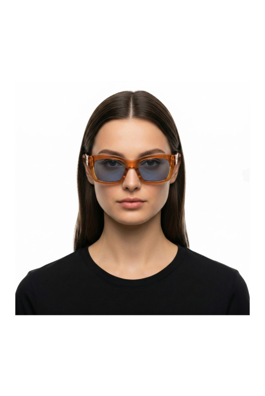 Lunettes de soleil rectangulaires Gancini Cristal marron clair 53 mm