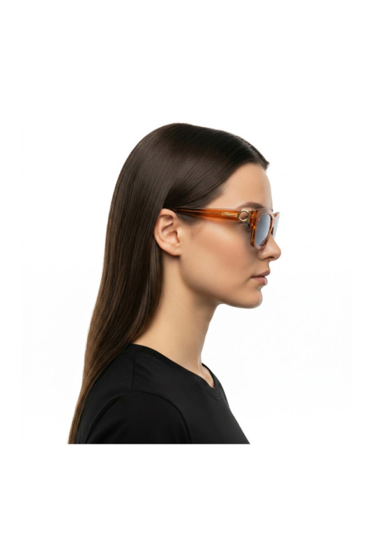 Lunettes de soleil rectangulaires Gancini Cristal marron clair 53 mm