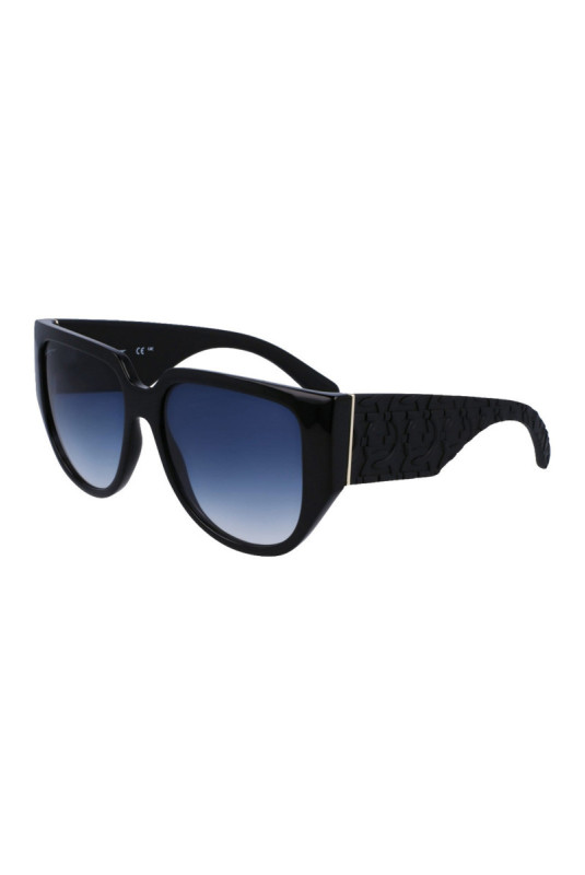 Lunettes de soleil ovales noires 57 mm