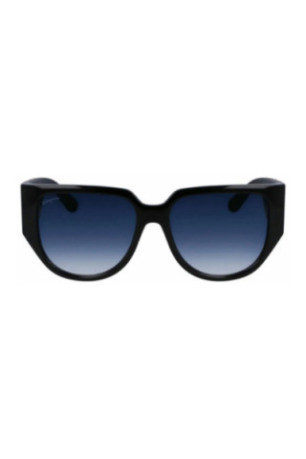 Lunettes de soleil ovales noires 57 mm