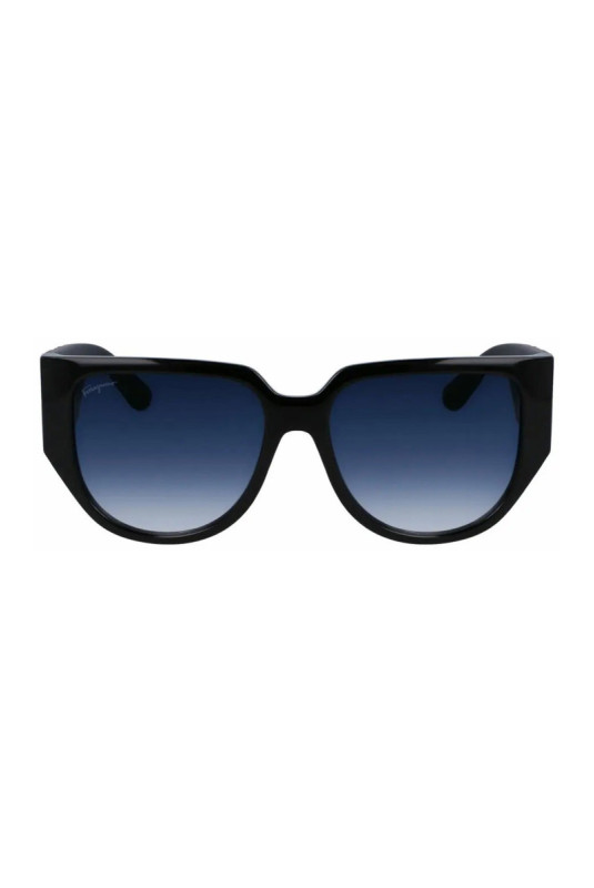 Lunettes de soleil ovales noires 57 mm
