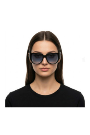 Lunettes de soleil ovales noires 57 mm