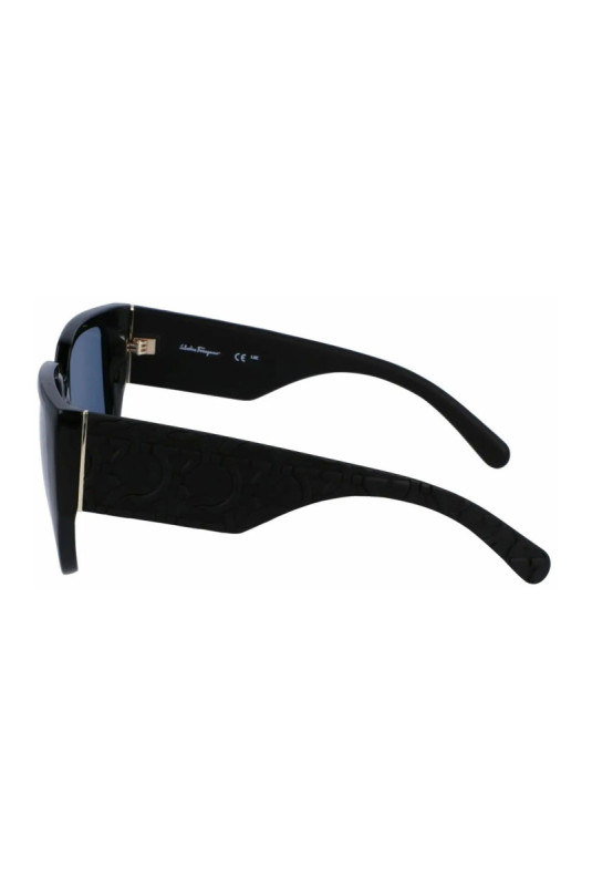 Lunettes de soleil ovales noires 57 mm