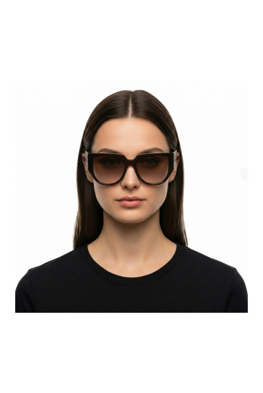 Lunettes de soleil ovales femme Marron 57 mm
