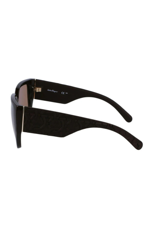 Lunettes de soleil ovales femme Marron 57 mm