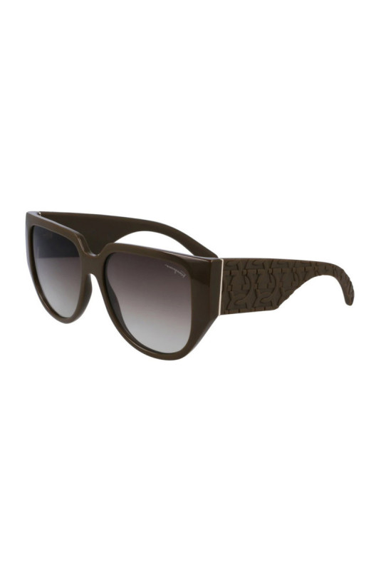 Lunettes de soleil ovales Femme Marron clair 57 mm