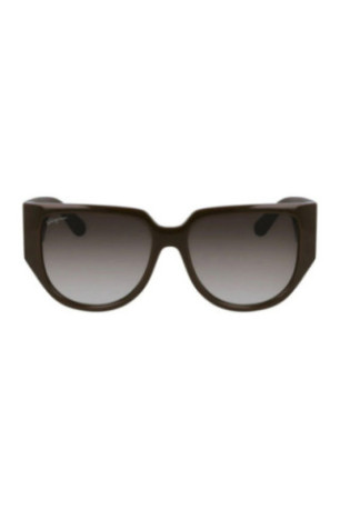 Lunettes de soleil ovales Femme Marron clair 57 mm