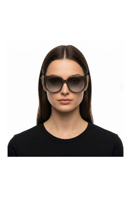 Lunettes de soleil ovales Femme Marron clair 57 mm