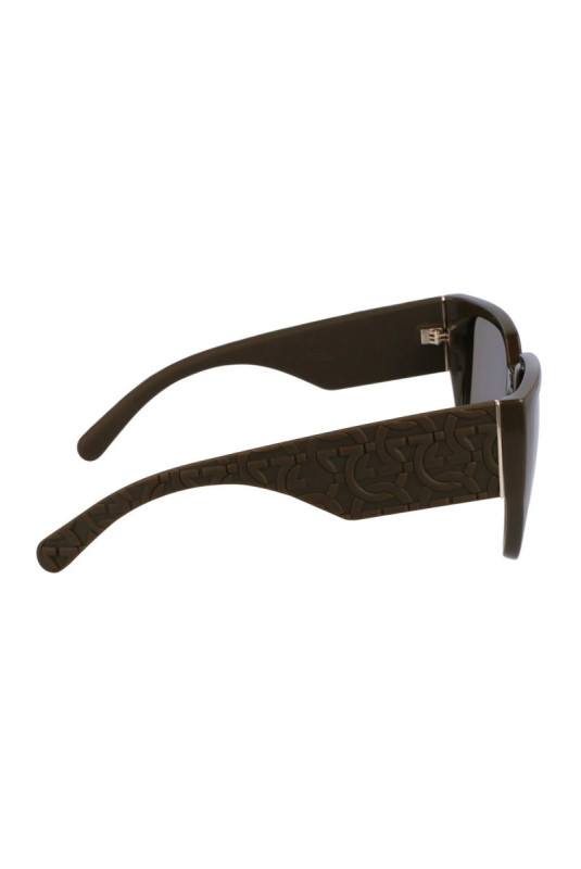 Lunettes de soleil ovales Femme Marron clair 57 mm
