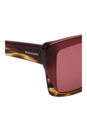 Lunettes de soleil rectangulaires Femme Marron foncé bordeaux 55 mm