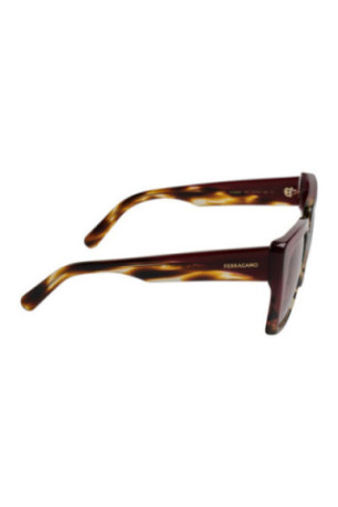 Lunettes de soleil rectangulaires Femme Marron foncé bordeaux 55 mm