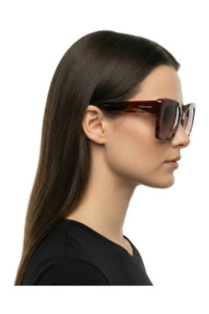 Lunettes de soleil rectangulaires Femme Marron foncé bordeaux 55 mm