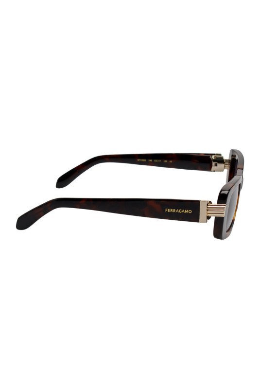 Lunettes de soleil rectangulaires femme Havane 52 mm