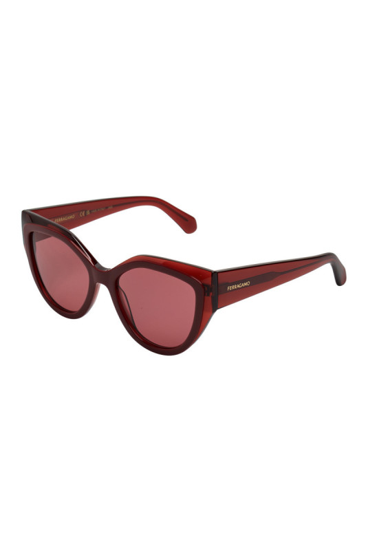 Lunettes de soleil femme cat eye rouge bordeaux 53 mm