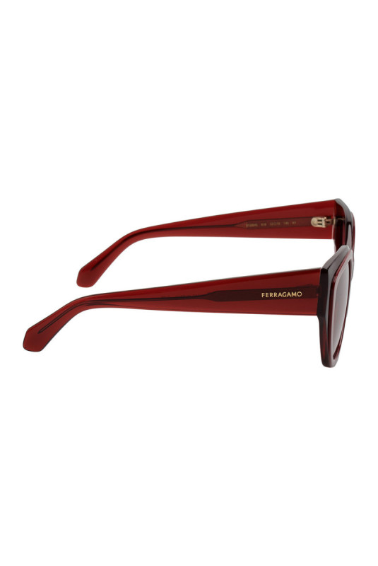 Lunettes de soleil femme cat eye rouge bordeaux 53 mm