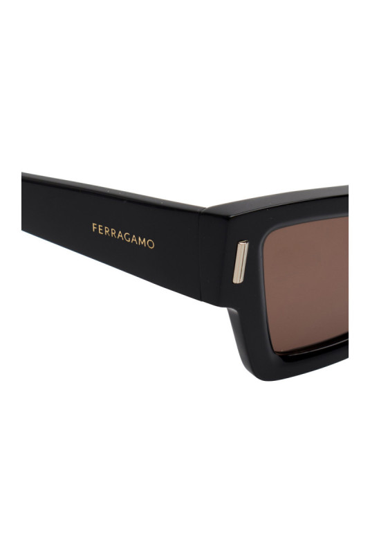 Lunettes de soleil œil de chat rectangulaires Femme Noir