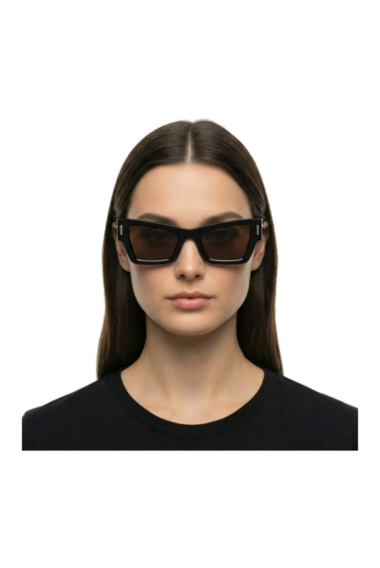 Lunettes de soleil œil de chat rectangulaires Femme Noir