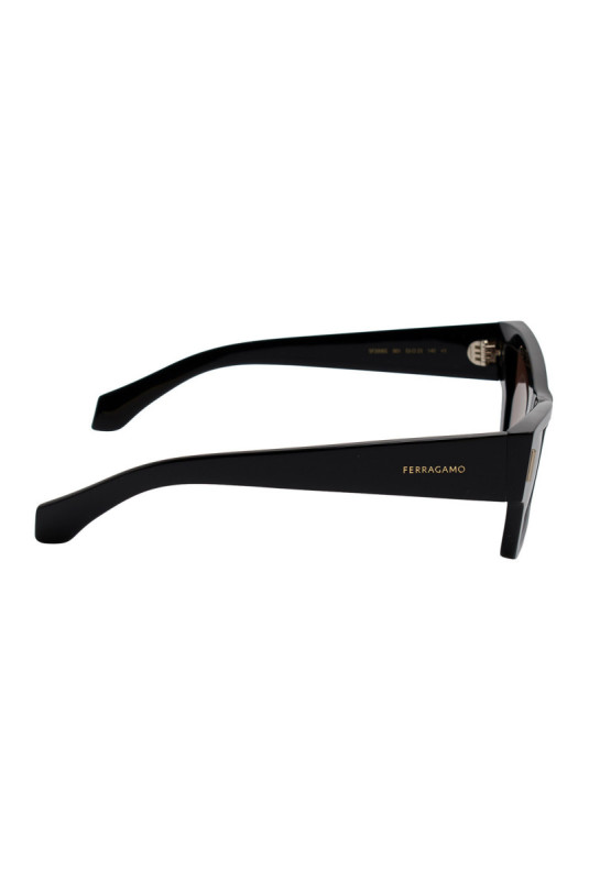 Lunettes de soleil œil de chat rectangulaires Femme Noir